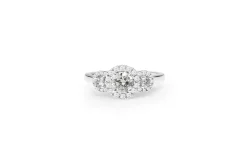 18ct White Gold Triple Halo Diamond Ring