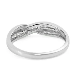 9ct White Gold Twist Diamond Band