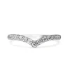 9ct White Gold V Shaped Diamond Band Ring