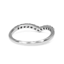 9ct White Gold V Shaped Diamond Band Ring
