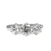 18ct White Gold Victorian Style 3 Stone Diamond Ring