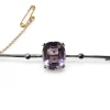 9ct White Gold Vintage Amethyst and Marcasite Brooch