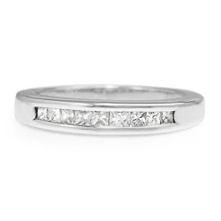 14ct White Gold Vintage Channel Set Diamond Band