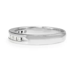 14ct White Gold Vintage Channel Set Diamond Band