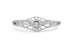 14ct White Gold Vintage Diamond Bangle