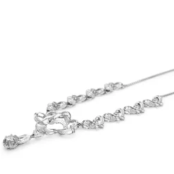 18ct White Gold Vintage Diamond Drop Necklace