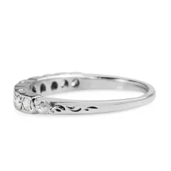18ct White Gold Vintage Diamond Band Ring