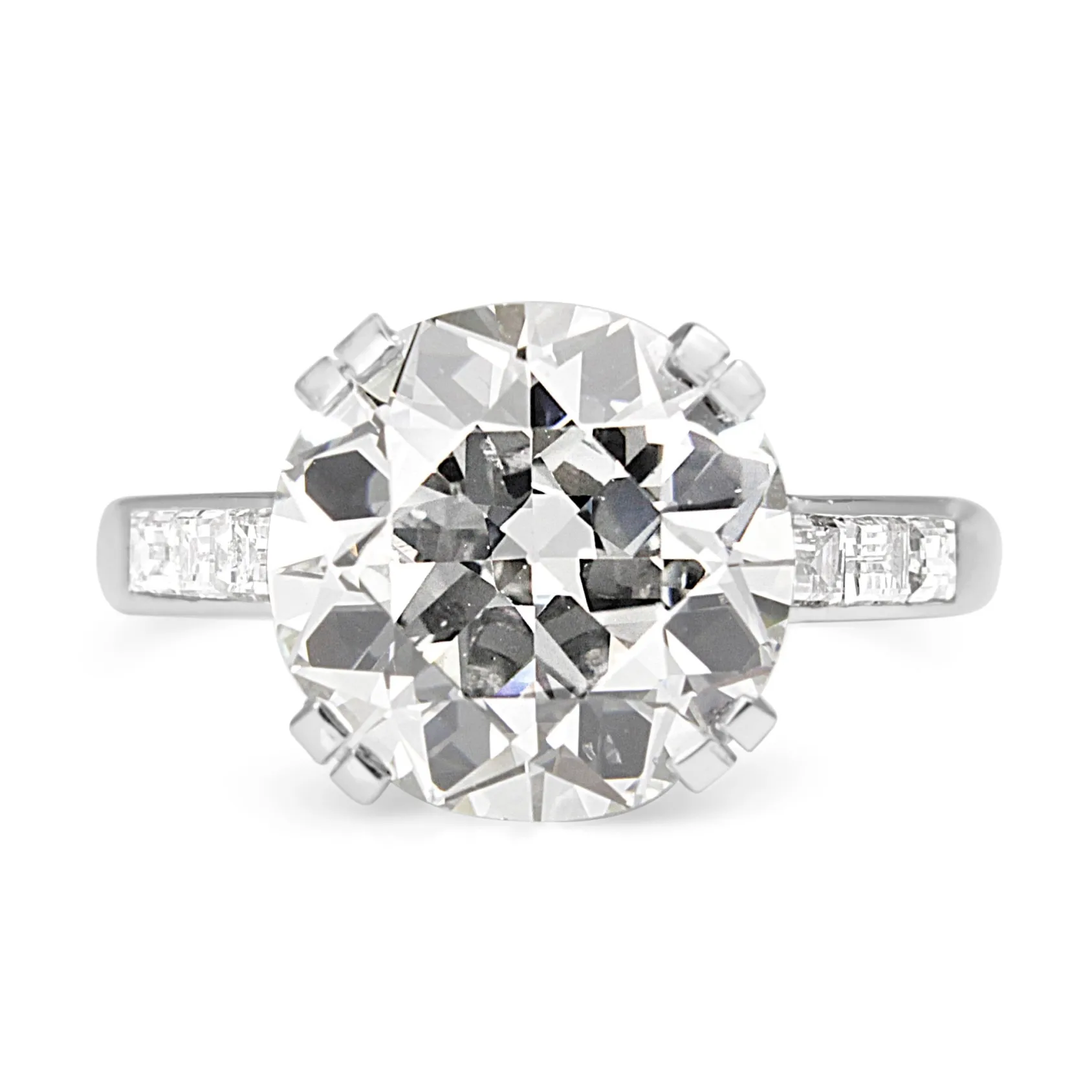 18ct White Gold Vintage Old Cut Diamond Solitaire Ring