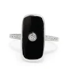 14ct White Gold Vintage Onyx and Diamond Ring