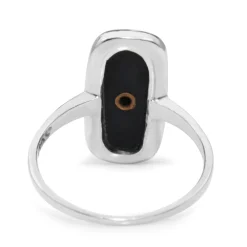 14ct White Gold Vintage Onyx and Diamond Ring