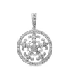 9ct White Gold Vintage Style Diamond Fleur De Lis Pendant