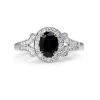 18ct White Gold Vintage Style Sapphire and Diamond Ring