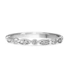 9ct White Gold Vintage Style Diamond Band Ring
