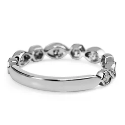 18ct White Gold Vintage Style Diamond Band Ring