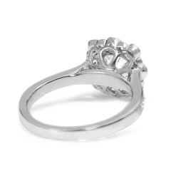 18ct White Gold Vintage Style Diamond Halo Ring