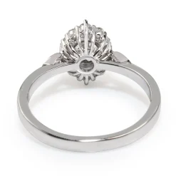 18ct White Gold Vintage Style Diamond Halo Ring