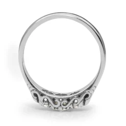 18ct White Gold Vintage Style 3 Stone Diamond Ring