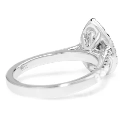 18ct White Gold Yellow Sapphire and Diamond Halo Ring