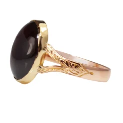 9ct Yellow / Rose Gold Antique Cabochon Garnet Ring