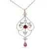 9ct Yellow and Rose Gold Antique Ruby and Pearl Victorian Necklace