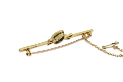 15ct Yellow and Rose Gold Antique Topaz Bar Brooch