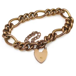 9ct Yellow and Rose Gold Antique 'Day and Night' Curb Link Bracelet