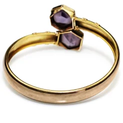 15ct Yellow and Rose Gold Amethyst Moi et Toi Crossover Bangle