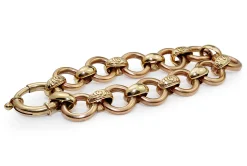 9ct Yellow and Rose Gold Open Link Bracelet with Bolt Clasp