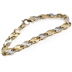 14ct Yellow and White Gold Fancy Link Bracelet