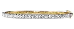 9ct Yellow and White Gold 2.05ct Diamond Bangle