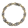 18ct Yellow and White Gold Antique French Bracelet with Old Cut Diamonds