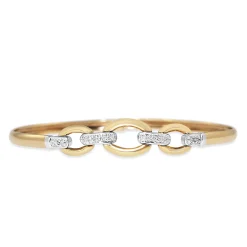 9ct Yellow and White Gold Diamond Bangle