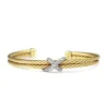 18ct Yellow and White Gold Diamond Bangle