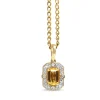 9ct Yellow and White Gold Citrine and Diamond Deco Style Necklace