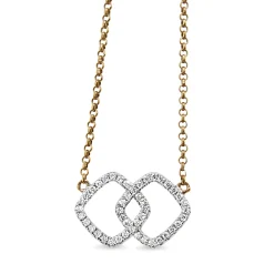 9ct Yellow and White Gold Diamond Infinity Necklace