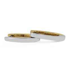 18ct Yellow and White Gold Hoop Earrings