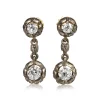 18ct Yellow and White Gold Antique Old Cut Diamond Earrings