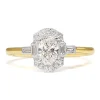 18ct Yellow and White Gold Deco Style Halo Ring