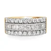 18ct Yellow and White Gold Wide Diamond Ring
