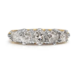 18ct Yellow and White Gold Antique 5 Stone Diamond Ring