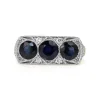 18ct Yellow and White Gold 3 Sapphire and Diamond Ring