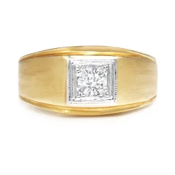 14ct Yellow and White Gold Old Cut Diamond Ring