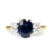 18ct Yellow and White Gold Sapphire and Diamond Oval 3 Stone Ring