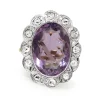 18ct Yellow and White Gold Antique Amethyst and Rose Cut Diamond Ring