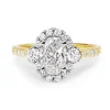 18ct Yellow and White Gold Oval Halo Diamond Ring
