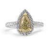 18ct Yellow and White Gold Yellow Pear Diamond Halo Ring