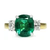 18ct Yellow and White Gold Emerald and Diamond 3 Stone Ring