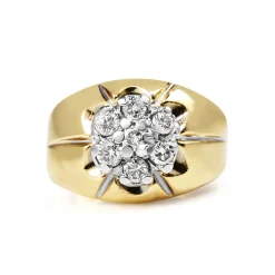 14ct Yellow and White Gold Cluster Ring