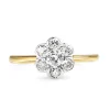 18ct Yellow and White Gold Vintage Diamond Daisy Ring