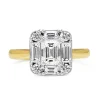 18ct Yellow and White Gold Emerald and Baguette Diamond Ring
